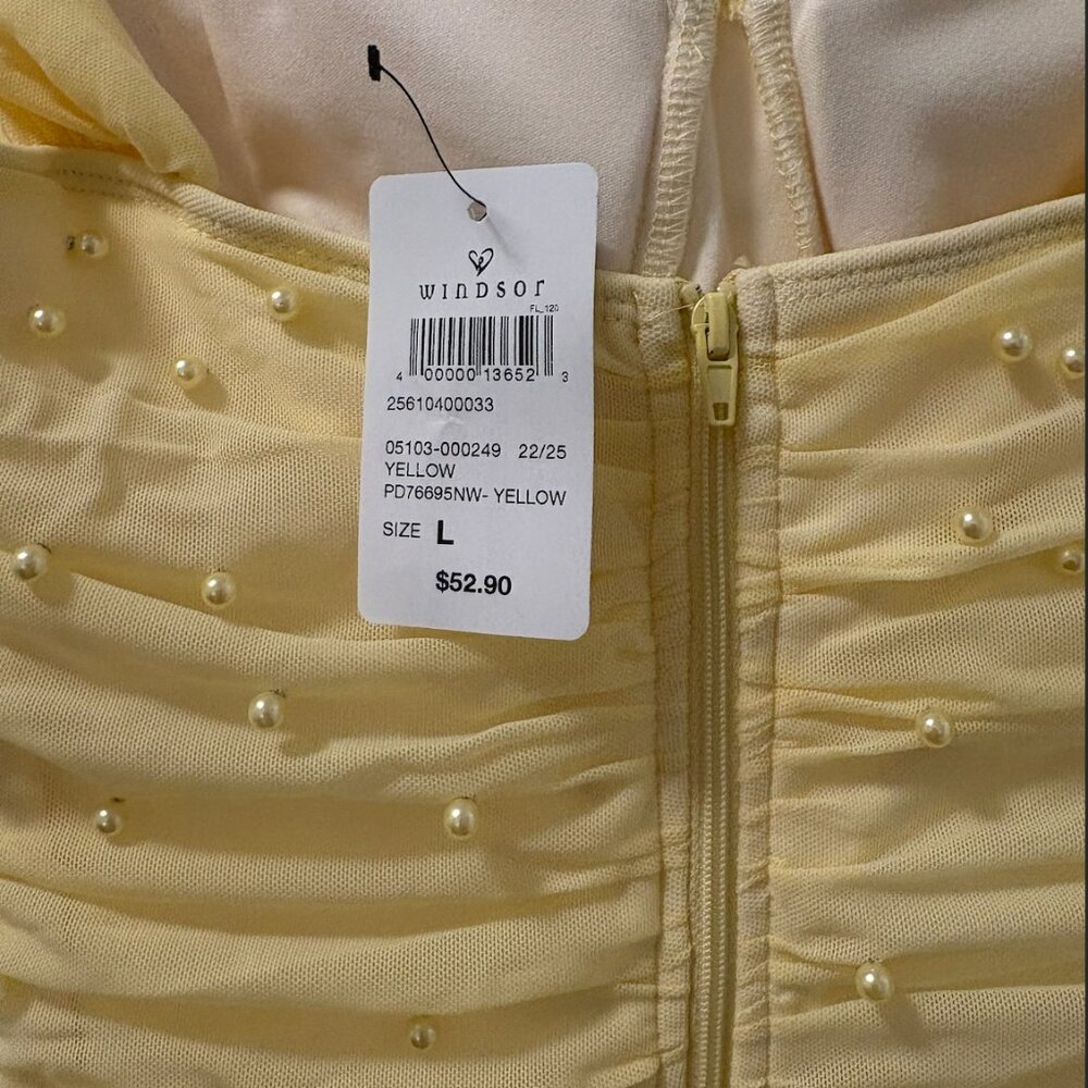 Windsor Breathtaking Impression Faux Pearl Bodycon Mini Dress — Size L — New - Picture 2 of 7